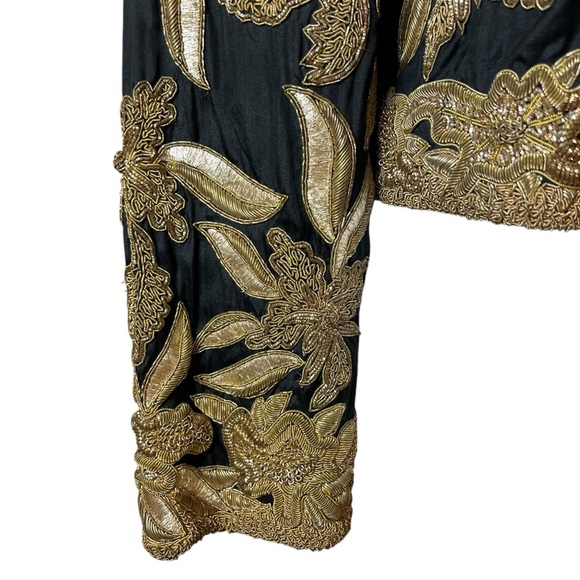 James Benjamin - Vintage Embroidered, Beaded Evening Jacket - Size 8, Black Gold - Picture 12 of 13